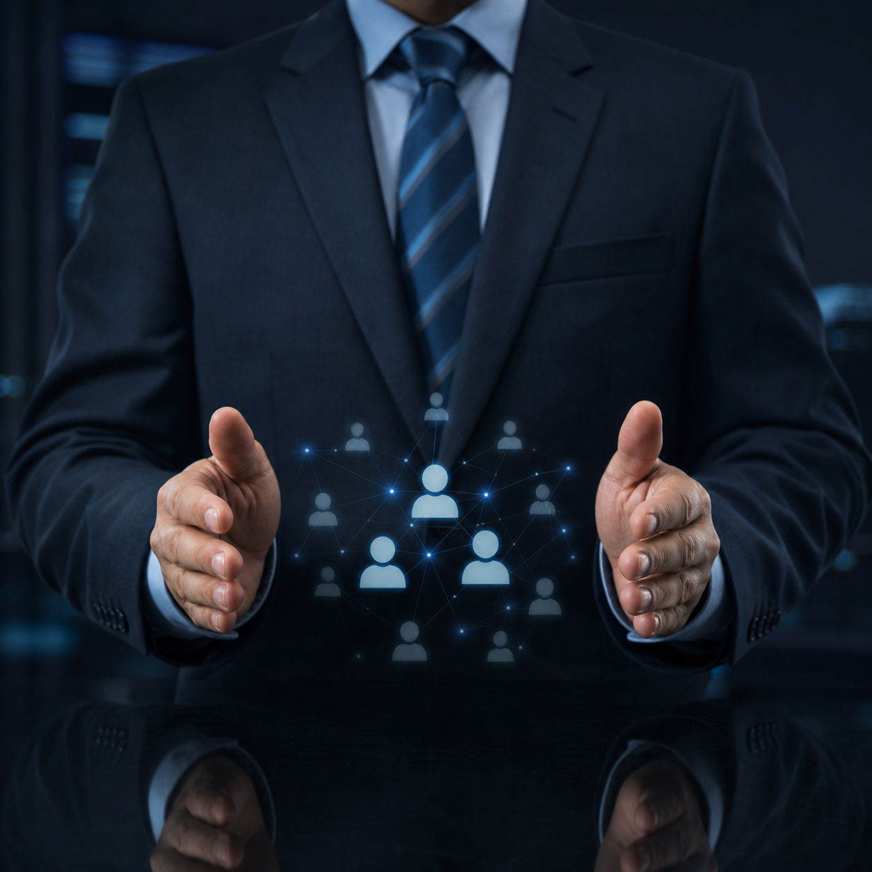 Professional advisor supporting a client network